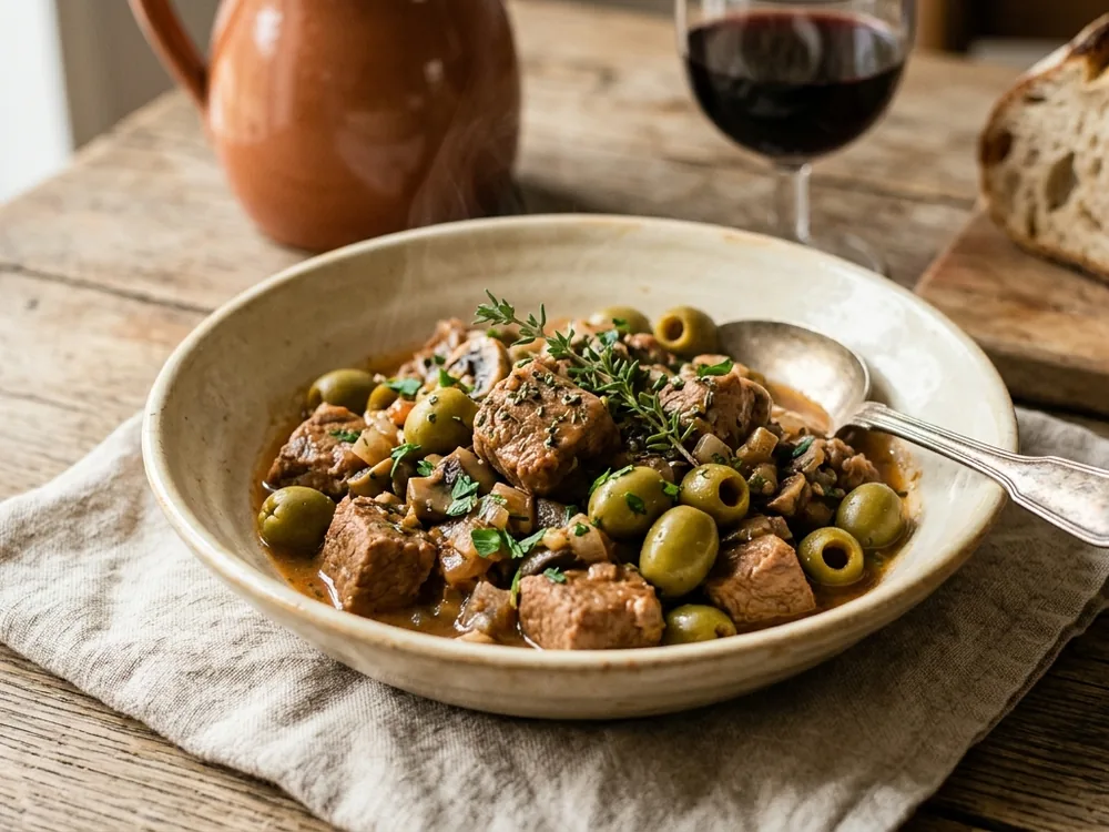 Sauté de veau aux olives