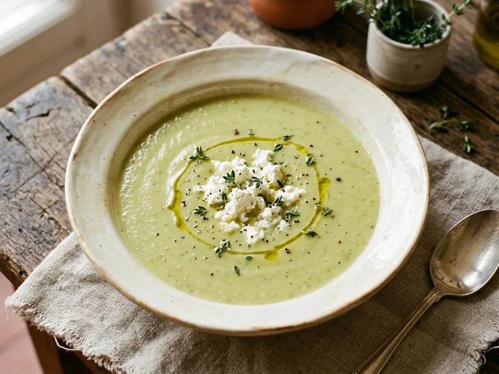 Velouté de courgettes au chèvre